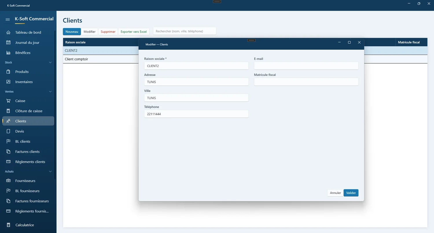 Fiche client